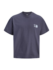 אפור - JACK & JONES Back Print T-Shirt - תמונה 6 מתוך 7