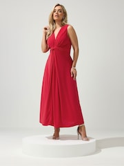 Κόκκινο - Yours Curve Λονδίνου Φόρεμα μάξι με κόμπο - Εικόνα 1 από 5