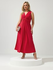 Κόκκινο - Yours Curve Λονδίνου Φόρεμα μάξι με κόμπο - Εικόνα 2 από 5