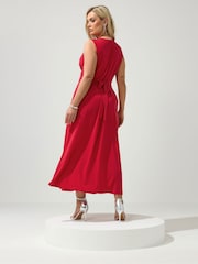 Κόκκινο - Yours Curve Λονδίνου Φόρεμα μάξι με κόμπο - Εικόνα 3 από 5