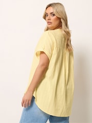 Yours Curve Yellow Dobby Stripe Blouse - Image 3 of 5