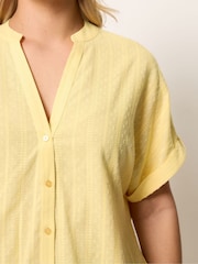 Yours Curve Yellow Dobby Stripe Blouse - Image 4 of 5