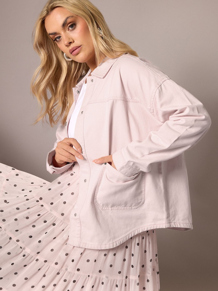 Yours Curve Pink Denim Jacket - Image 1 of 2 Yours Curve Pink Denim Jacket - Image 1 of 2