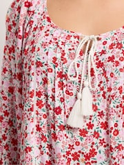 Yours Curve Red Ditsy Floral Blouse - Image 4 of 5