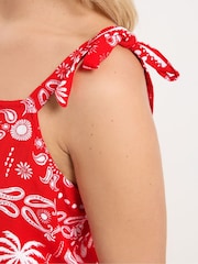 Yours Curve Red Linen Blend Smock Dress - Image 4 of 5