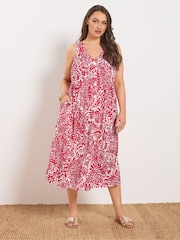 أبيض - Yours Curve Button Through Sundress - Image 2 of 5