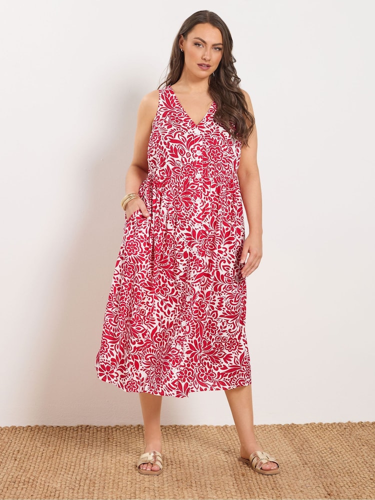 أبيض - Yours Curve Button Through Sundress - Image 2 of 5