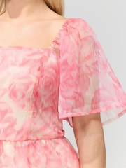 Розовый - Платье из органзы Yours Curve London - Изображение 4 5