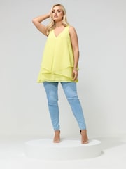 Žlutá - Yours Curve London Layered Blouse - Obrázek 2 z 5