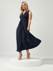 Μπλε - Yours Curve Λονδίνου Φόρεμα μάξι με κόμπο - Εικόνα 1 από 5