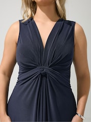 Μπλε - Yours Curve Λονδίνου Φόρεμα μάξι με κόμπο - Εικόνα 4 από 5