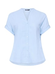 Yours Curve Blue Dobby Stripe Blouse - Image 5 of 5
