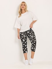 Yours Curve Black Ground Cropped Leggings 2 Pack - Image 5 of 8
