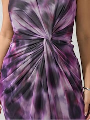 أرجواني - فستان بتصميم ملفوف من تشكيلة London من Yours Curve - Image 4 of 5