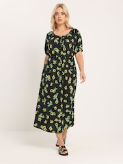 Yours Curve Black Sunflower Maxi Dress - Image 1 of 5