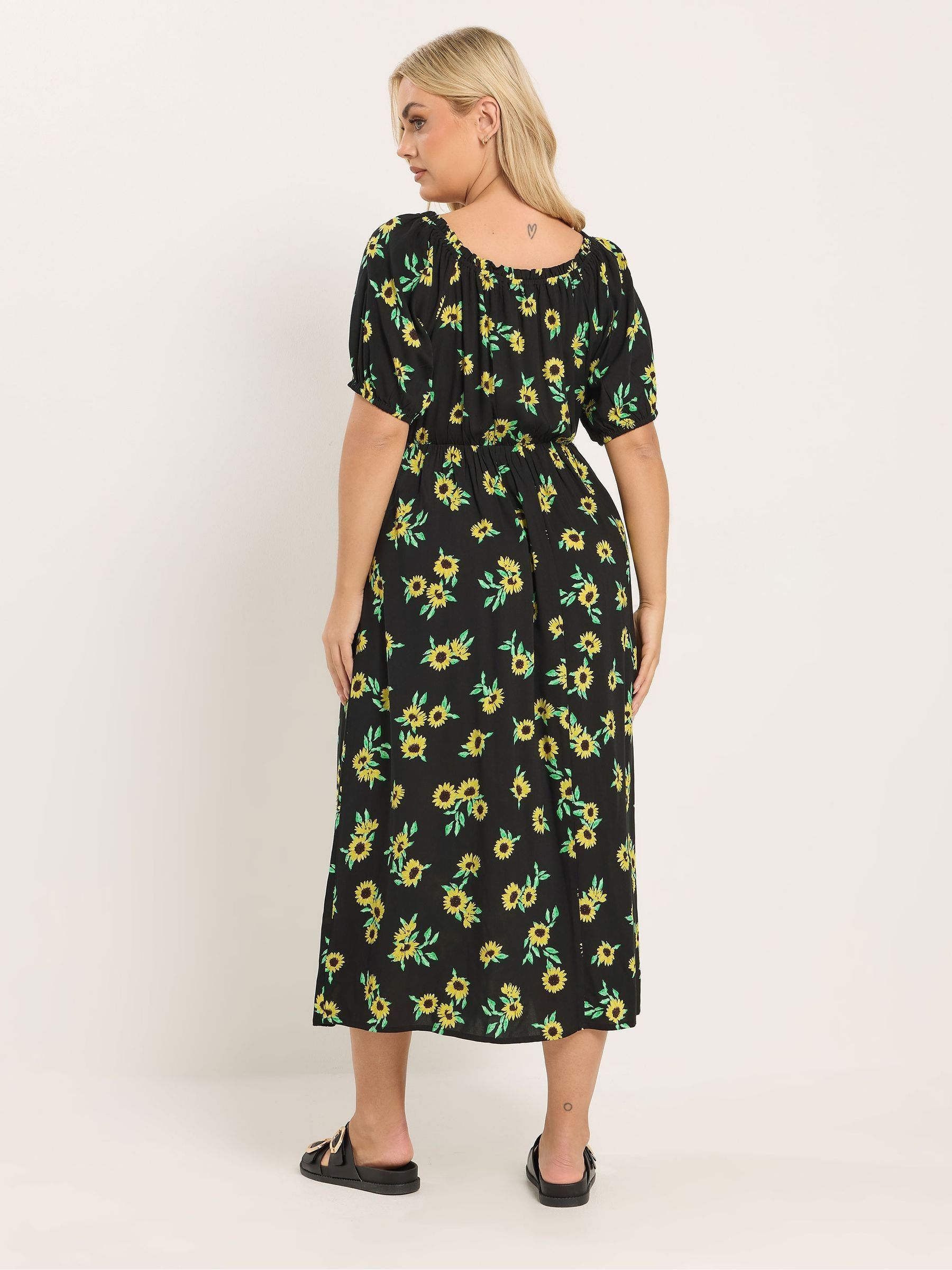 Buy Yours Curve Black Sunflower Maxi Dress from Next USA
