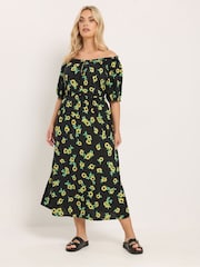 Yours Curve Black Sunflower Maxi Dress - Image 3 of 5