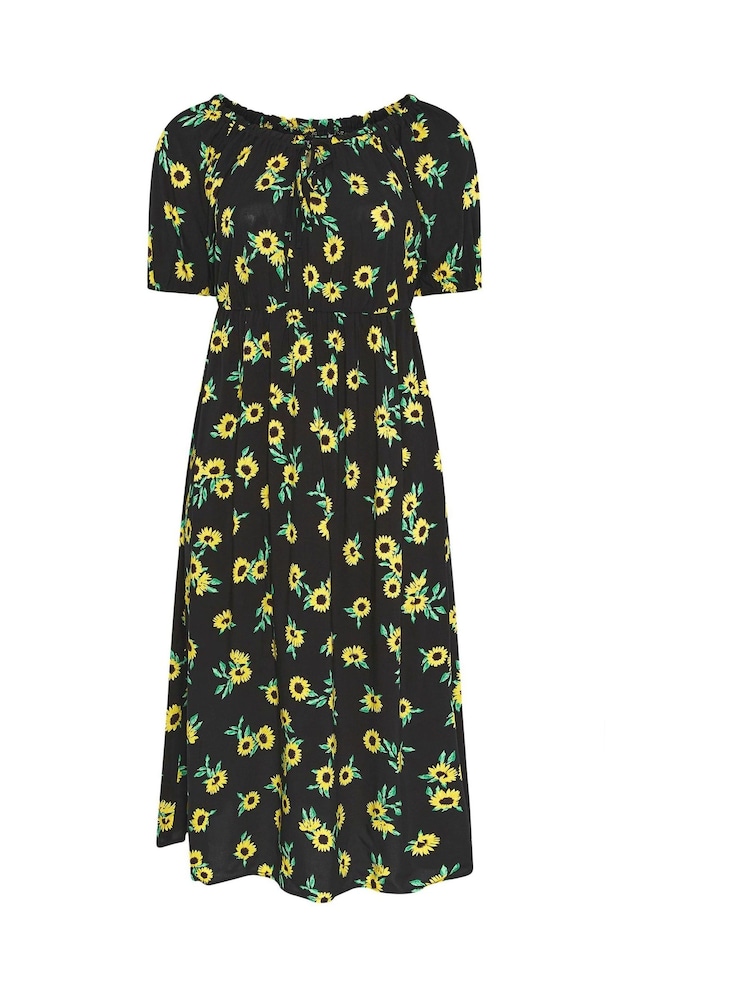 Yours Curve Black Sunflower Maxi Dress - Image 5 of 5