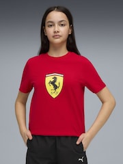 Puma Red Scuderia Ferrari Coloured Shield Youth T-Shirt - Image 1 of 6