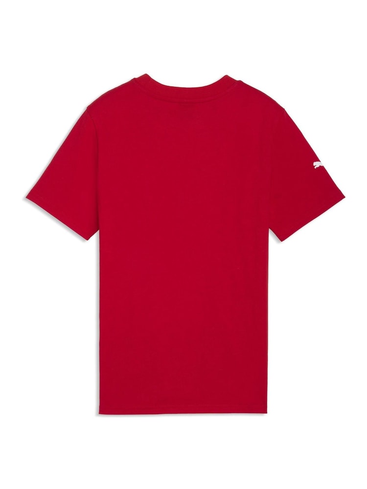 Puma Red Scuderia Ferrari Coloured Shield Youth T-Shirt - Image 6 of 6 Puma Red Scuderia Ferrari Coloured Shield Youth T-Shirt - Image 6 of 6