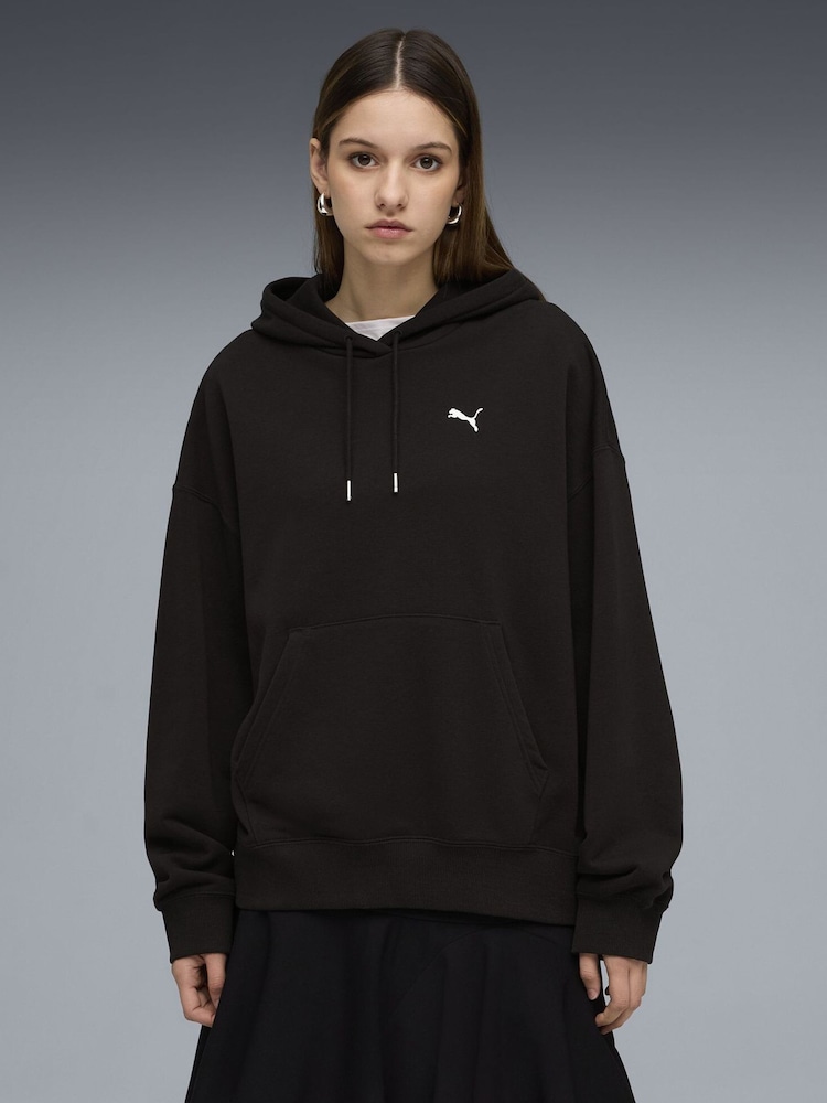 Puma Black Wardrobe Essentials Oversized Hoodie - Image 1 of 4
