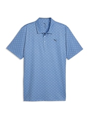 Puma Blue Mattr Scallop Golf Polo Shirt - Image 1 of 2