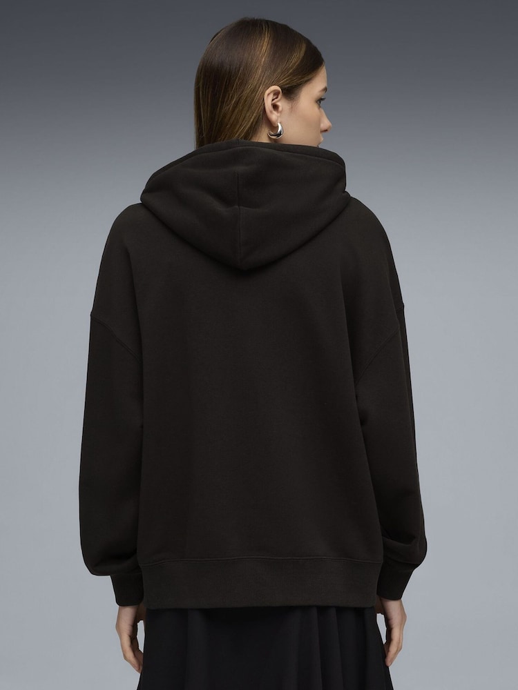 Puma Black Wardrobe Essentials Oversized Hoodie - Image 2 of 5 Puma Black Wardrobe Essentials Oversized Hoodie - Image 2 of 5