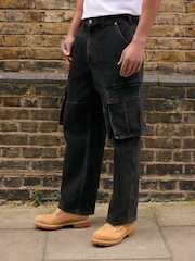 Czarny - Cargo Jeans - Obraz 2 z 12