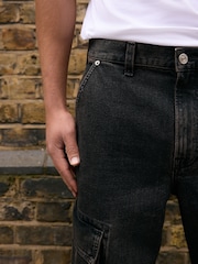 Czarny - Cargo Jeans - Obraz 3 z 12