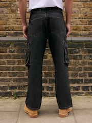 Czarny - Cargo Jeans - Obraz 5 z 12
