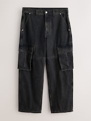 Czarny - Cargo Jeans - Obraz 8 z 12