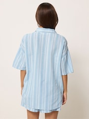 PixieGirl Petite Blue Striped Short Sleeve Shirt - Image 3 of 5