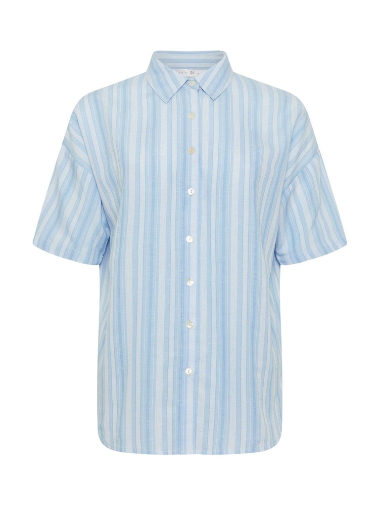 PixieGirl Petite Blue Striped Short Sleeve Shirt - Image 5 of 5