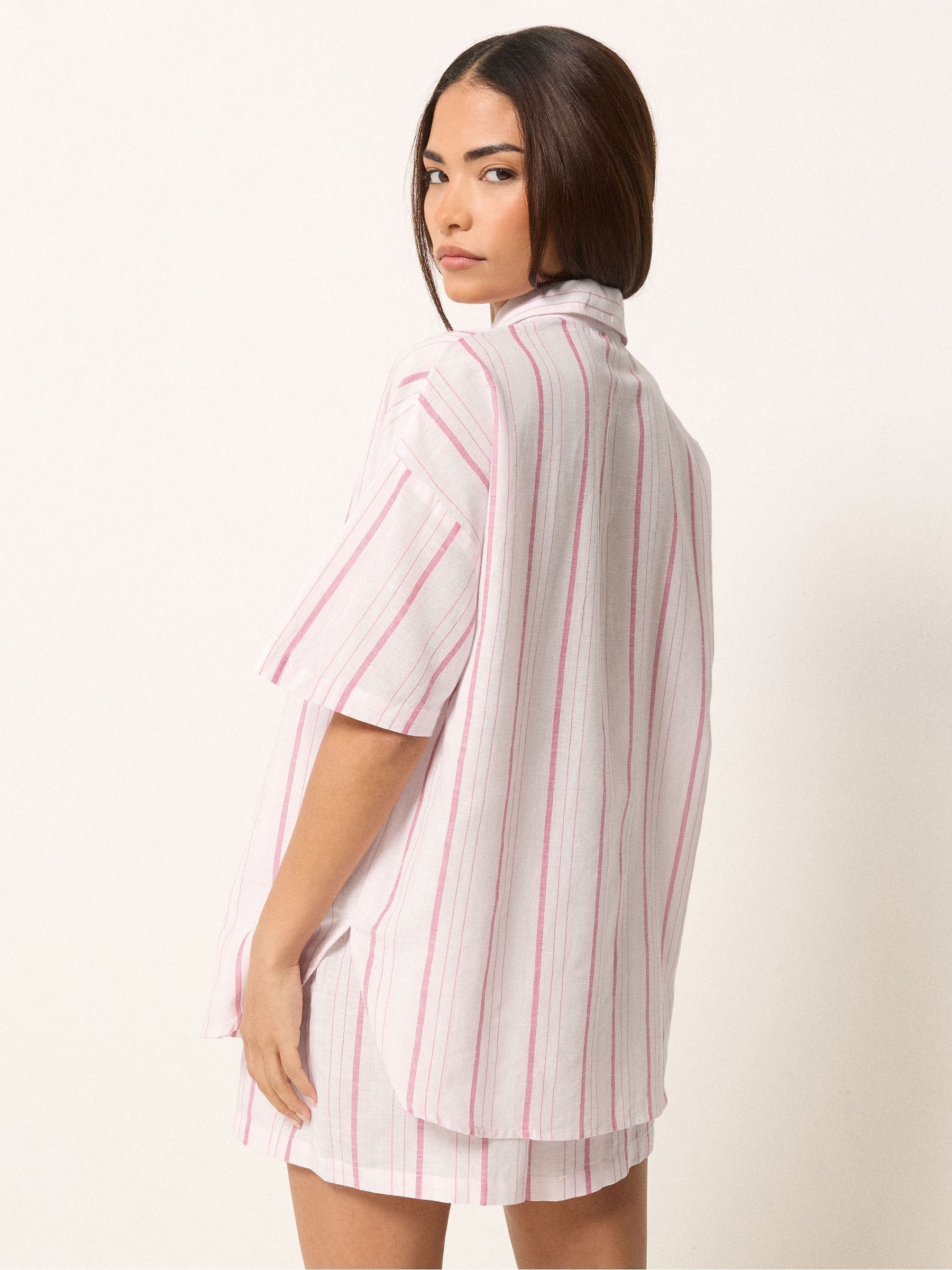 Buy PixieGirl Petite Pink Striped Short Sleeve Shirt from the Next UK ...