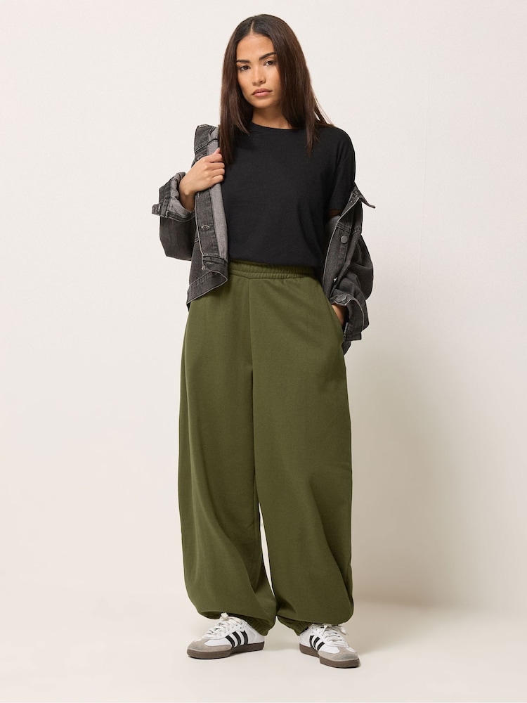 PixieGirl Petite Green Balloon Brushed Back Joggers - Image 1 of 5