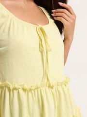 PixieGirl Petite Yellow Short Sleeve Tiered Top - Image 4 of 5