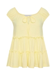 PixieGirl Petite Yellow Short Sleeve Tiered Top - Image 5 of 5