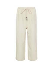 PixieGirl Petite White Linen Blend Bead Drawstring Wide Leg Trousers - Image 5 of 5