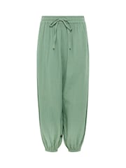 PixieGirl Petite Green Cheesecloth Balloon Trousers - Image 3 of 3