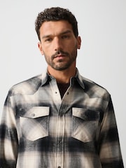 Monochrome Check Western Styling Long Sleeve Shirt - Image 1 of 8