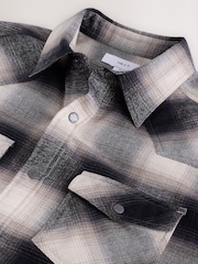 Monochrome Check Western Styling Long Sleeve Shirt - Image 7 of 8