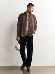 Charcoal Blue Textured Check Long Sleeve Shirt - Image 2 of 9
