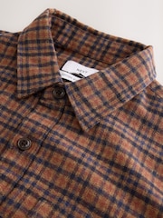 Charcoal Blue Textured Check Long Sleeve Shirt - Image 8 of 9