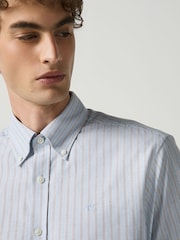 Ecru Stretch Oxford Short Sleeve Shirt - Image 1 of 8
