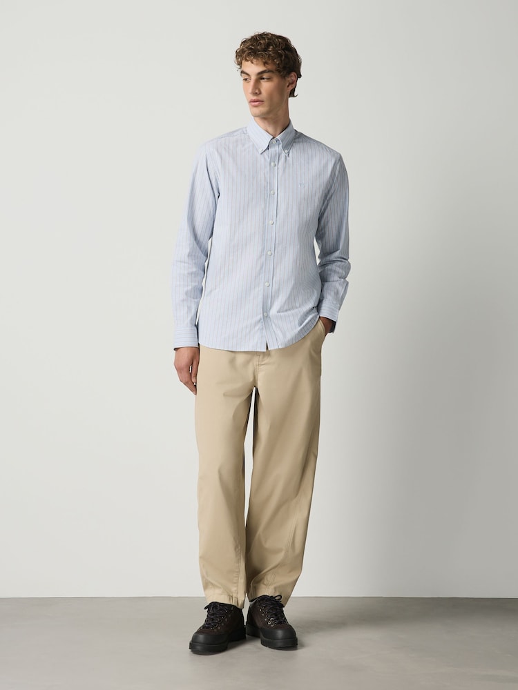 Ecru Stretch Oxford Short Sleeve Shirt - Image 2 of 8 Ecru Stretch Oxford Short Sleeve Shirt - Image 2 of 8