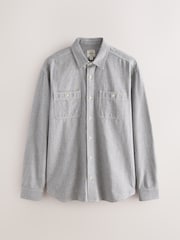 Grey Chambray Twin Pocket Long Sleeve Shirt - Image 7 of 9