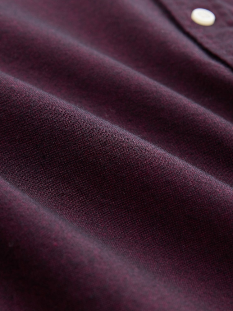 Burgundy Red Brushed Oxford Long Sleeve Shirt - Image 2 of 3 Burgundy Red Brushed Oxford Long Sleeve Shirt - Image 2 of 3