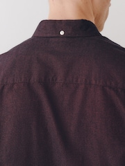 Burgundy Red Brushed Oxford Long Sleeve Shirt - Image 5 of 9