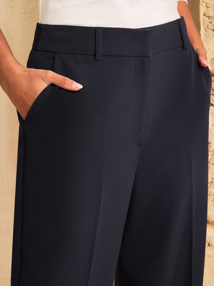 Love & Roses Navy Petite Wide Leg Trousers - Image 4 of 4