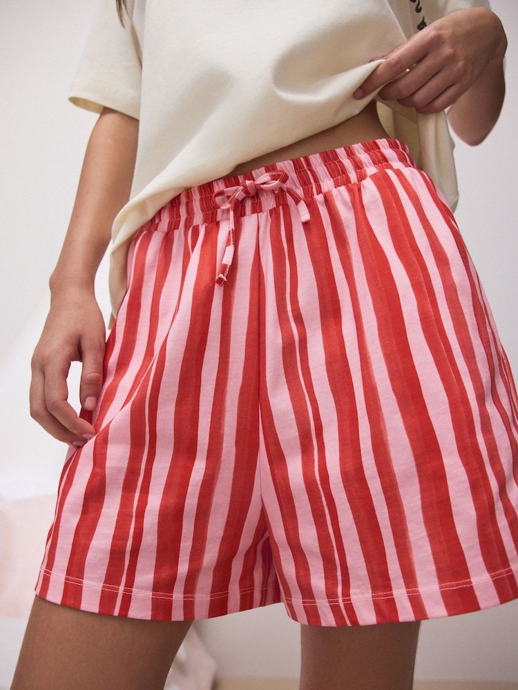 Cream/Pink Stripe Snooze Club Back Graphic Short Set Pyjamas - Image 6 of 6